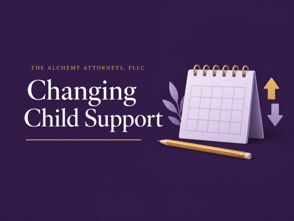 Changing Child Support illustration for The Alchemy Attorneys, PLLC